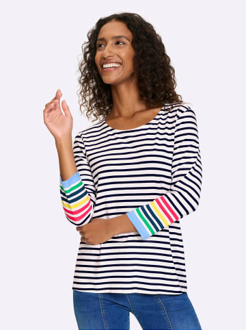 Heine 3/4-Arm-Shirt in ecru-marine-geringelt