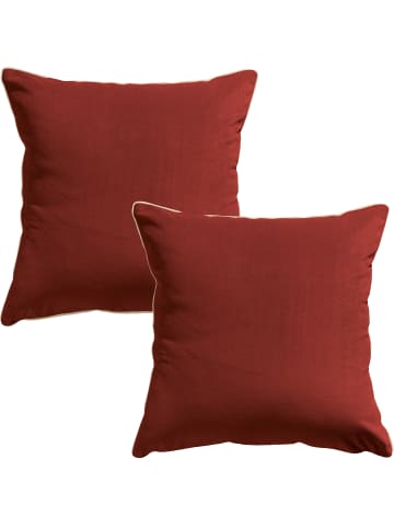 Erwin Müller Nicky-Velours, Samt Kissenhülle 2er-Pack Manchester in terra