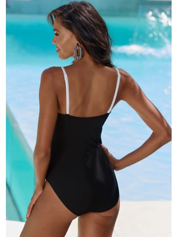 LASCANA Badeanzug in schwarz-creme