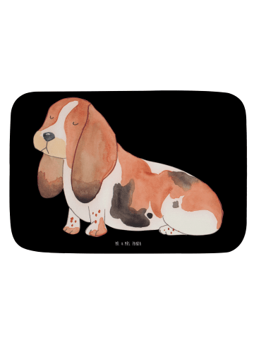 Mr. & Mrs. Panda Badteppich Hund Basset Hound ohne Spruch in Schwarz