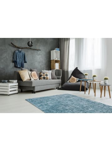 Kayoom Wohnzimmer Teppich – Kurzflorteppich Etna 110 in petrol - rechteckig