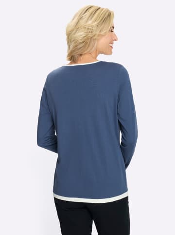 Sieh an! Langarm-Shirt in jeansblau
