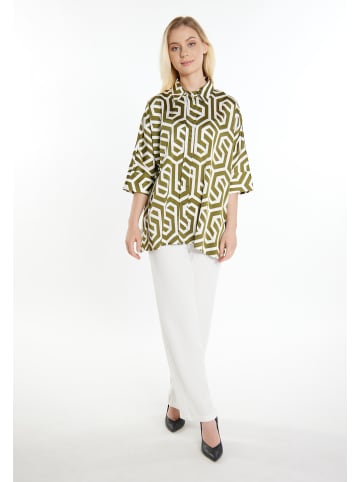 DreiMaster Damen Hemdbluse in Wollweiss Oliv