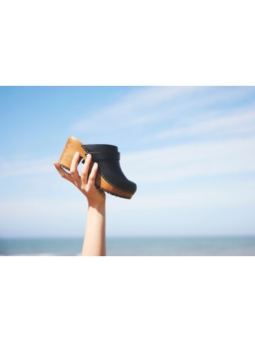 Sanita Comfortwear Clog "Wood-Peleni Chunk Open" in Schwarz