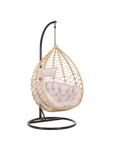 Beliani Hängesessel ARSITA in Braun/Schwarz/Grau - (W) 97 x (H) 199 x (L) 97 cm