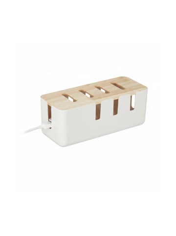 relaxdays Kabelbox in Weiß - (B)30,5 x (H)11,5 x (T)12,5 cm