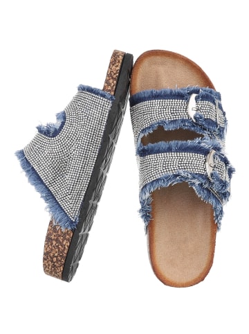 Ital-Design Sandale & Sandalette in Blau und Silber