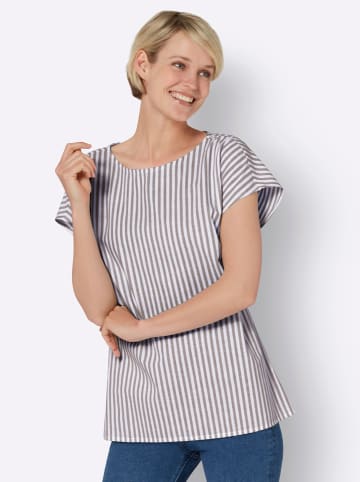 Sieh an! Schlupfbluse in taupe-gestreift