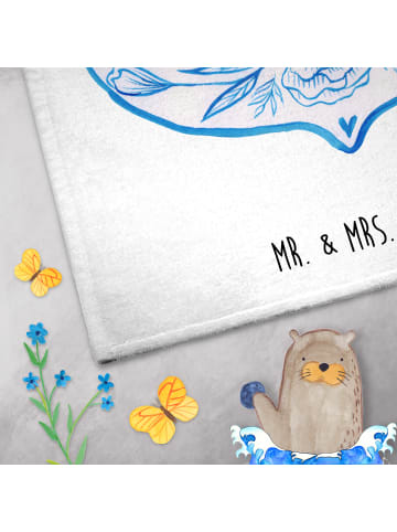 Mr. & Mrs. Panda Handtuch Anker Blau ohne Spruch in Weiß