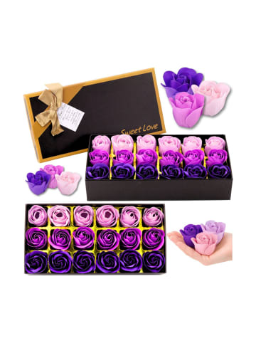 Wisam® Ewige Duftrosen Box Lila 18 Rosen Geschenk Deko
