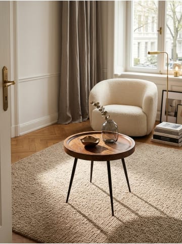 KADIMA DESIGN Beistelltisch | Sheesham/Metall, 46x40x46cm, Industrial