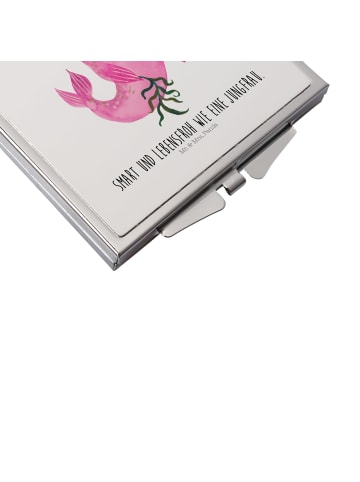 Mr. & Mrs. Panda Schminkspiegel Sternzeichen Jungfrau mit Spruch in Weiß