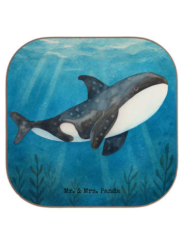 Mr. & Mrs. Panda Holzuntersetzer Orca Design ohne Spruch in Weiß