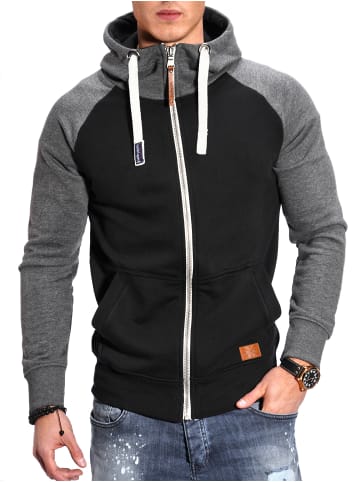 behype Sweatjacke - BHSILA Hoodie Weicher Kapuzenpullover Sweatshirt in Schwarz