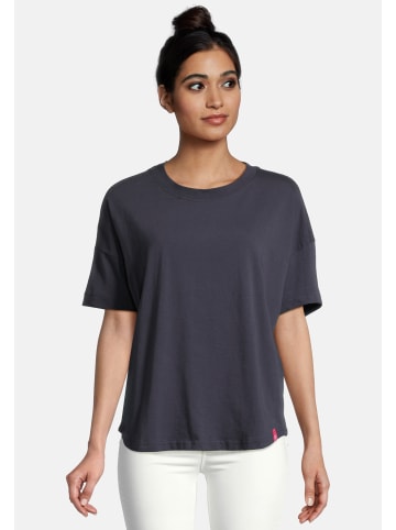 Salzhaut Rundhals T-Shirt für Damen in marineblau