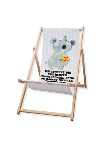 Mr. & Mrs. Panda Gartenliege Koala Geschenk mit Spruch in Grau Pastell