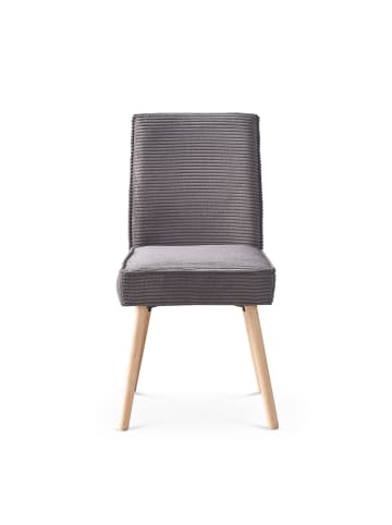 B&D Home 2er-Set: Esszimmerstuhl CEDRIC in Anthrazit - (B)48 x (H)91 x (T)61 cm