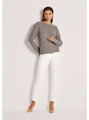 MADELEINE Glamouröser Stricksweater mit Rundhals in cappuccino / silberfarben