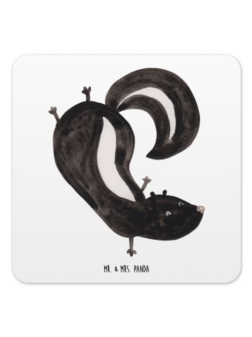 Mr. & Mrs. Panda Untersetzer für Gläser Stinktier Handstand ohne... in Weiß