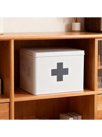 relaxdays Medizinbox in Weiß - (B)28 x (H)21 x (T)20,5 cm