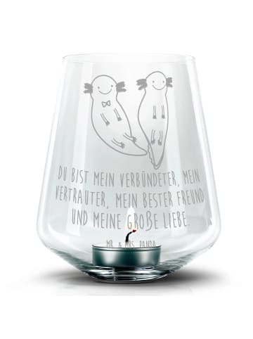 Mr. & Mrs. Panda Kerzenständer Axolotl Freundin mit Spruch in Transparent