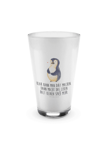 Mr. & Mrs. Panda Blümchentailglas Pinguin Diät mit Spruch in Transparent