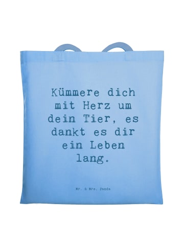 Mr. & Mrs. Panda Einkaufstasche Spruch Haustiere pflegen mit Spruch in Sky Blue