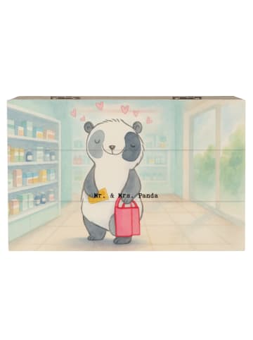 Mr. & Mrs. Panda Holzkiste Panda Shopping Design ohne Spruch in Weiß