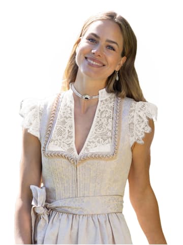 Nina von C. Dirndl-Bluse Flügelärmel in champagner