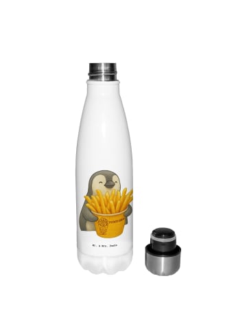 Mr. & Mrs. Panda Trinkflasche Edelstahl Pinguin Pommes Eimer ohn... in Weiß