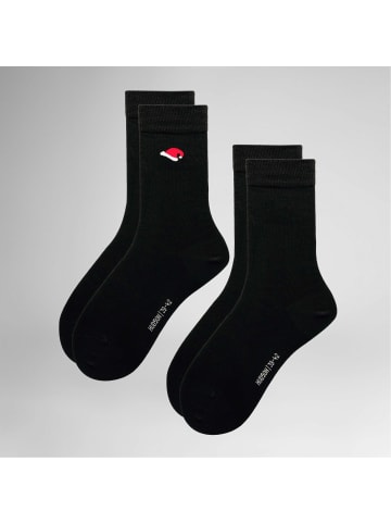 Hudson Socken Santa 2-Pack druckfrei in Black