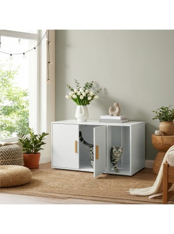Feandrea Katzenklo Custos in Mattweiß - (B)50 x (H)45 x (T)80 cm