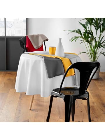 Douceur d’Intérieur Runder Tischdecken ESSENTIEL in Weiß, (B) 180 x (H) 0,2 x (L) 180 cm