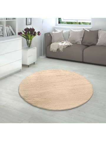 KADIMA DESIGN Hochflor Teppich Unifarben schmutzabweisend in Sand