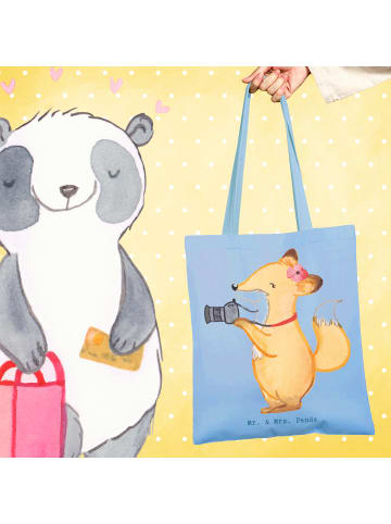 Mr. & Mrs. Panda Tragetasche Fotografin Herz ohne Spruch in Sky Blue