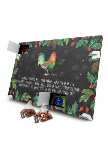 Mr. & Mrs. Panda Adventskalender Hahn Korn mit Spruch in Kreidetafel