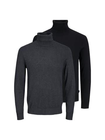 Jack & Jones Pullover Emil Knit in Schwarz / dunkelgrau