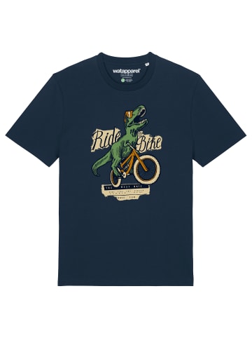 wat? Apparel T-Shirt T-Rex Fahrrad in Dunkelblau