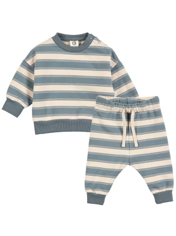 müsli Set aus Babyshirt und Babyleggings in Oak/ Stormy blue