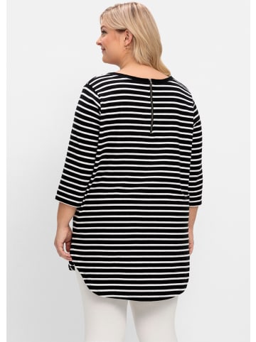 sheego Longshirt in schwarz-weiß