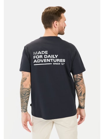 Camel Active T-Shirt mit Rückenprint in Dunkelblau