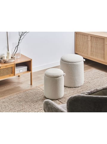 Beliani 2er-Set Pouf BEREA in Weiß