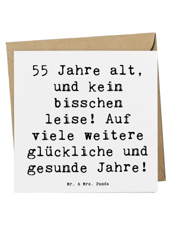 Mr. & Mrs. Panda Einladungskarte Spruch 55. Geburtstag Energie m... in Weiß