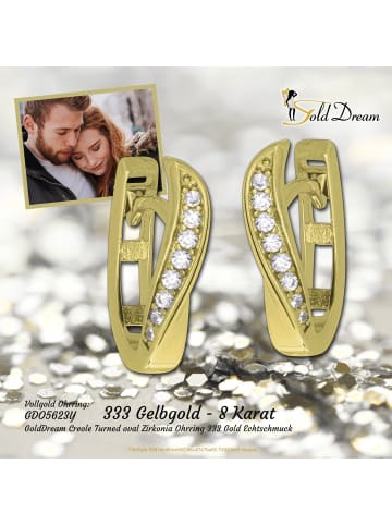 GoldDream Echtgold, 333er Gelbgold Damen Creolen Turned Ohrring ca. 11mm ca. 11mm