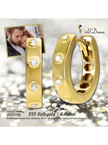 GoldDream Gold, 333er Gelbgold Damen Creolen Dots Ohrring ca. 12mm