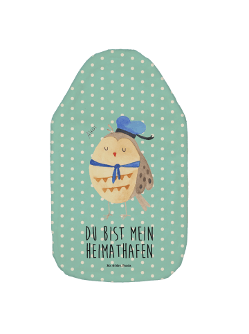 Mr. & Mrs. Panda heizflasche Eule Matrose mit Spruch in Türkis Pastell