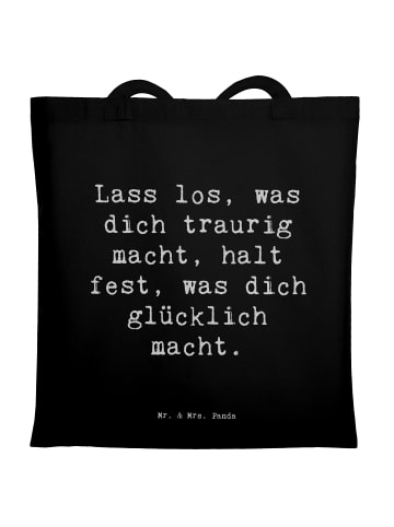 Mr. & Mrs. Panda Tote Bag Spruch Verluste betrauern und loslasse... in Schwarz
