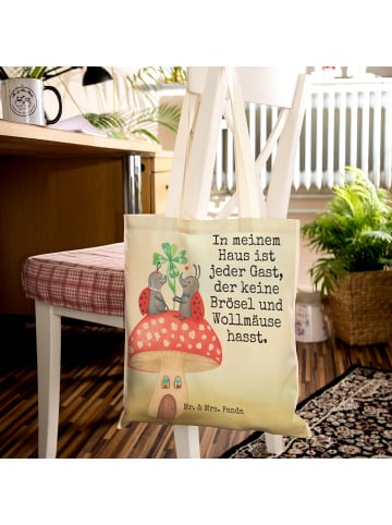 Mr. & Mrs. Panda shopping bag Marienkäfer Fliegenpilz Design mit... in Weiß