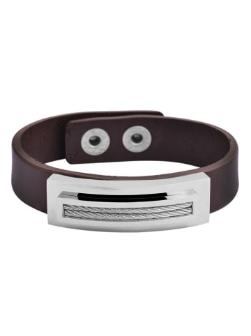Adeliás Unisex Armband aus Leder 23 cm in braun