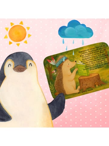 Mr. & Mrs. Panda Badematte Igel Federschmuck Design mit Spruch in Weiß